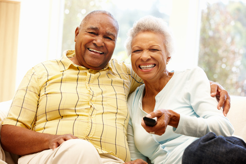 couple watching tv